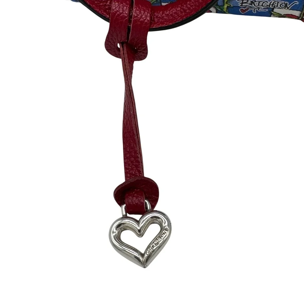 Brighton Bee Happy Mini Satchel Bag Card Organizer Dust Bag Red Blue Daisy Heart